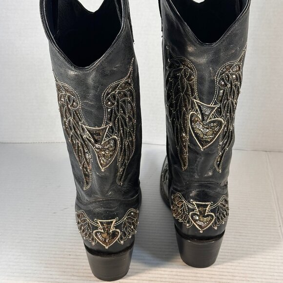 Ladies size 9.5 Black Leather Boots - Picture 7 of 16